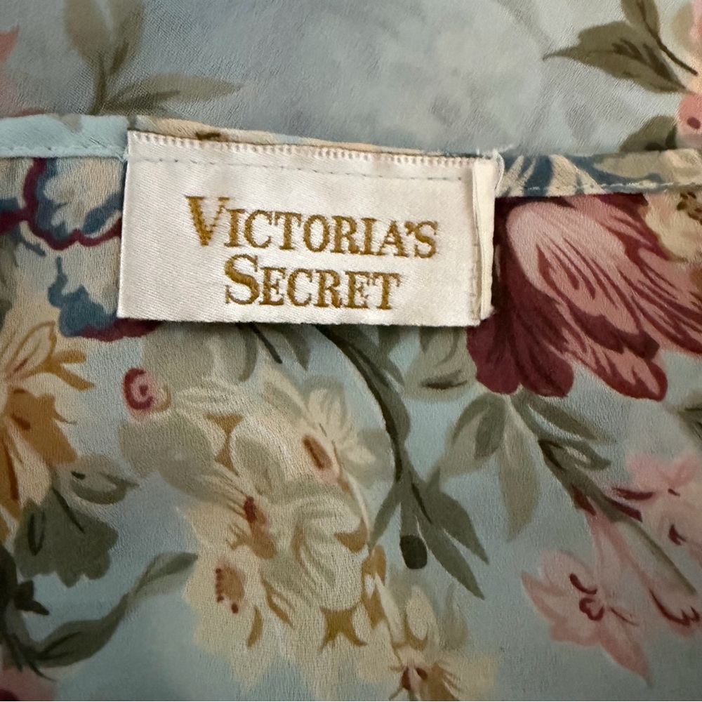 Vintage Victoria’s Secret Gold Label Floral Slip Chemise Crisscross Back - Picture 5 of 5